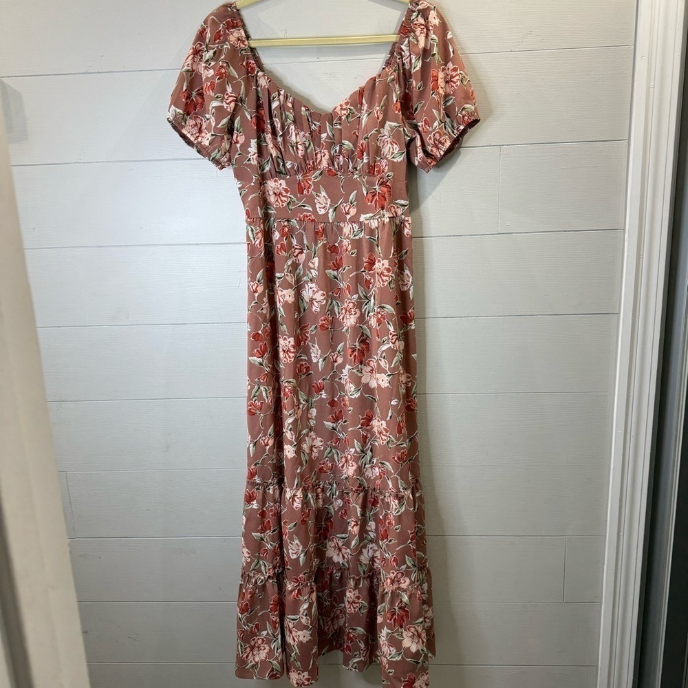 Inspired Hearts Rose Mauve Floral Maxi Dress